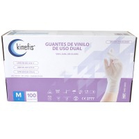 Powder-free dual natural vinyl gloves with EN455-4 and EN374-2 certification (Box of 100 units)